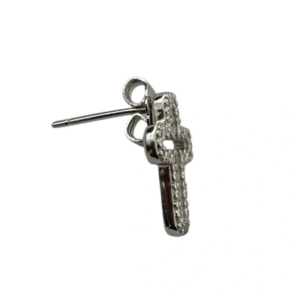 1pc Singular Silver Open Cross Stud Earring (NOT A PAIR)